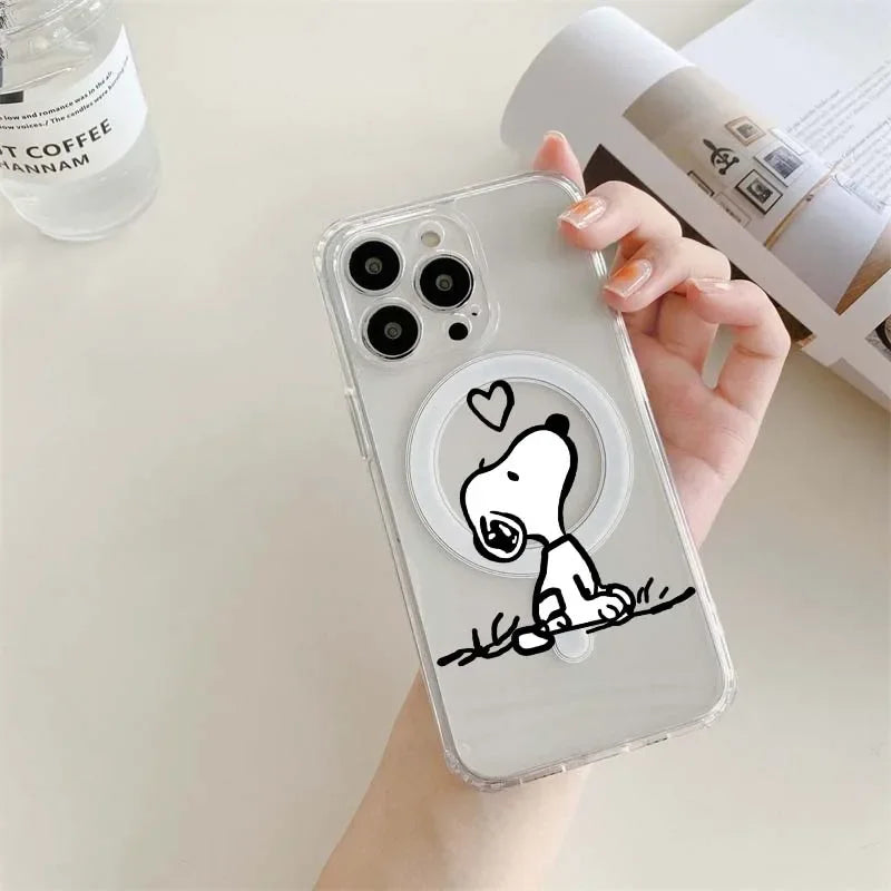 Snoopy Magnetic Transparent Phone Case