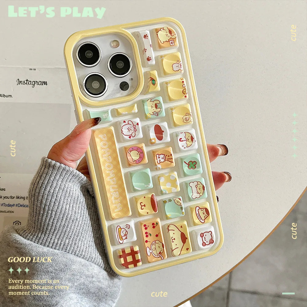 Kuromi Hello Kitty Purin 3D Phone Case