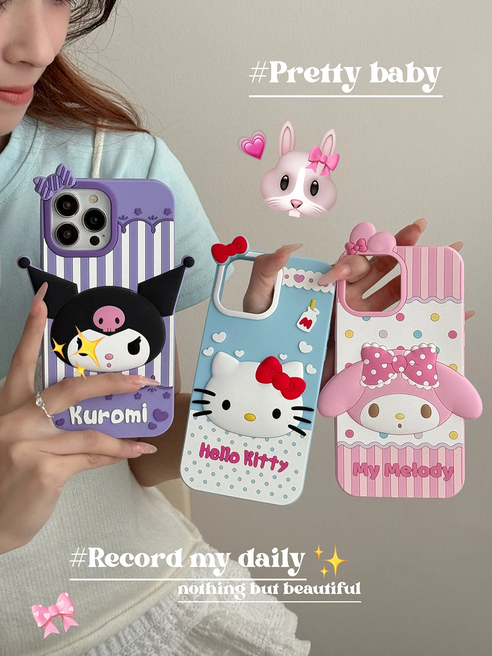Hello Kitty Kuromi My Melody Silicone Phone Case