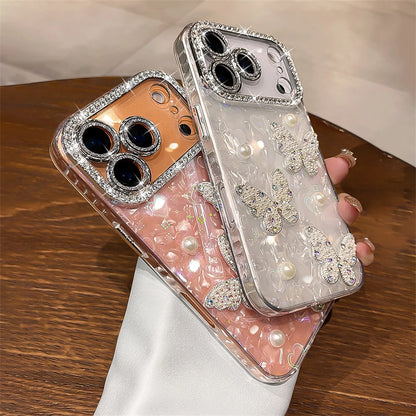 Diamond Butterfly Clear Phone Case