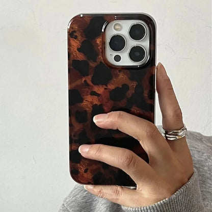 Retro Amber Leopard Print Phone Case