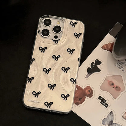 Laser Silver Bow Knot Phone Case
