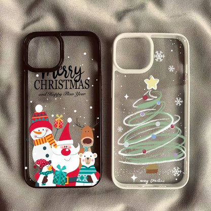 Christmas Tree Santa Claus Clear Phone Case