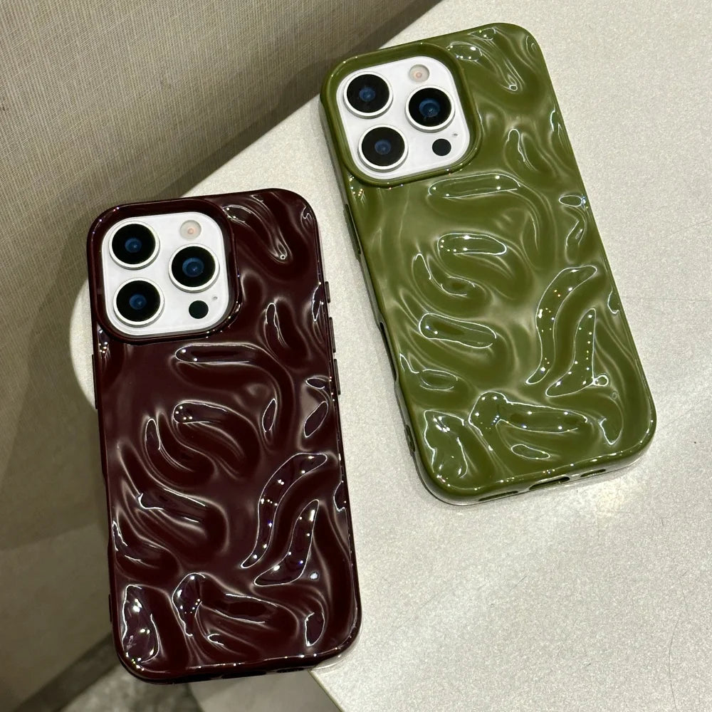 Electroplated 3D Wave Glossy Phone Case