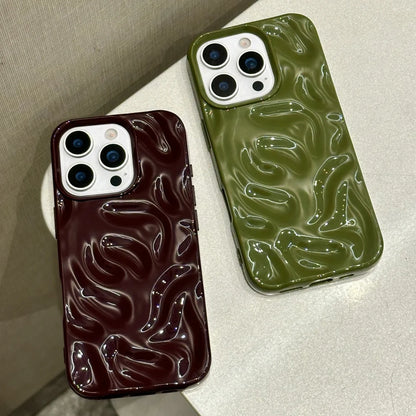 Electroplated 3D Wave Glossy Phone Case