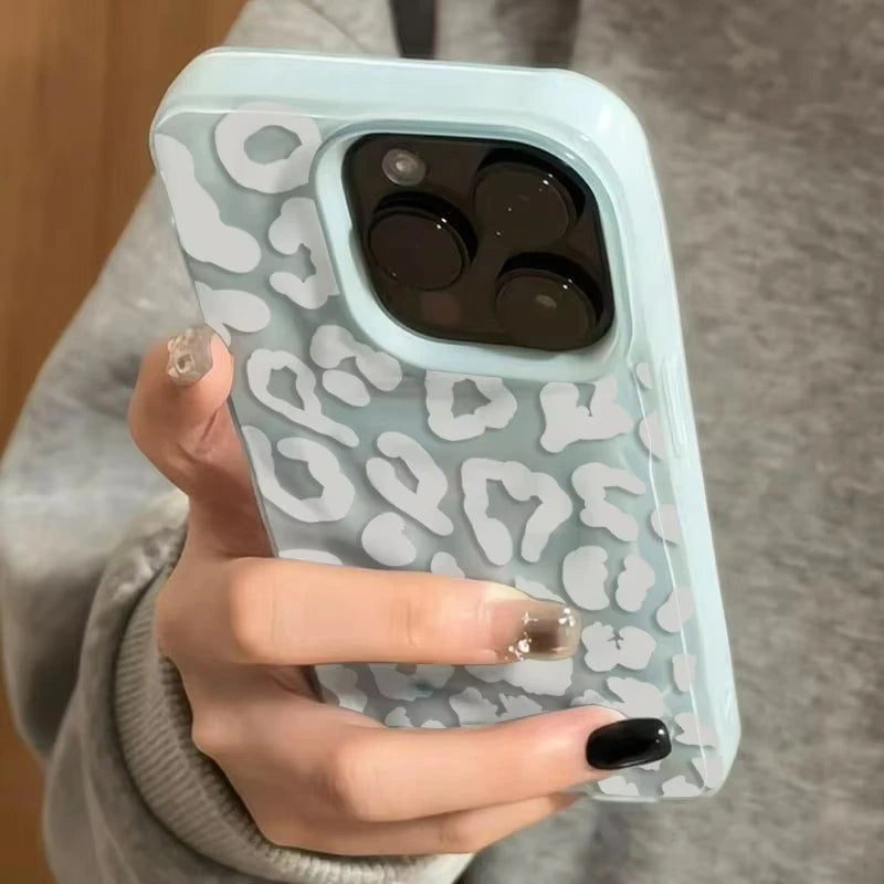 White Leopard Print Phone Case