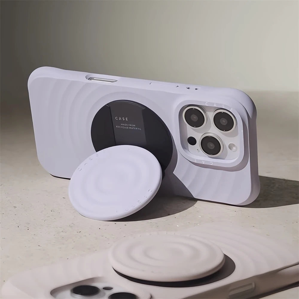 Ripple Engraved Letters Magnetic Silicone Case iPhone