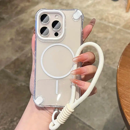 Wrist Strap Magnetic Clear Case for iPhone