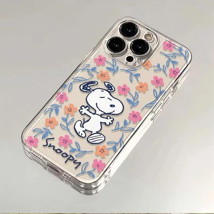 Black Flower Snoopy Phone Case