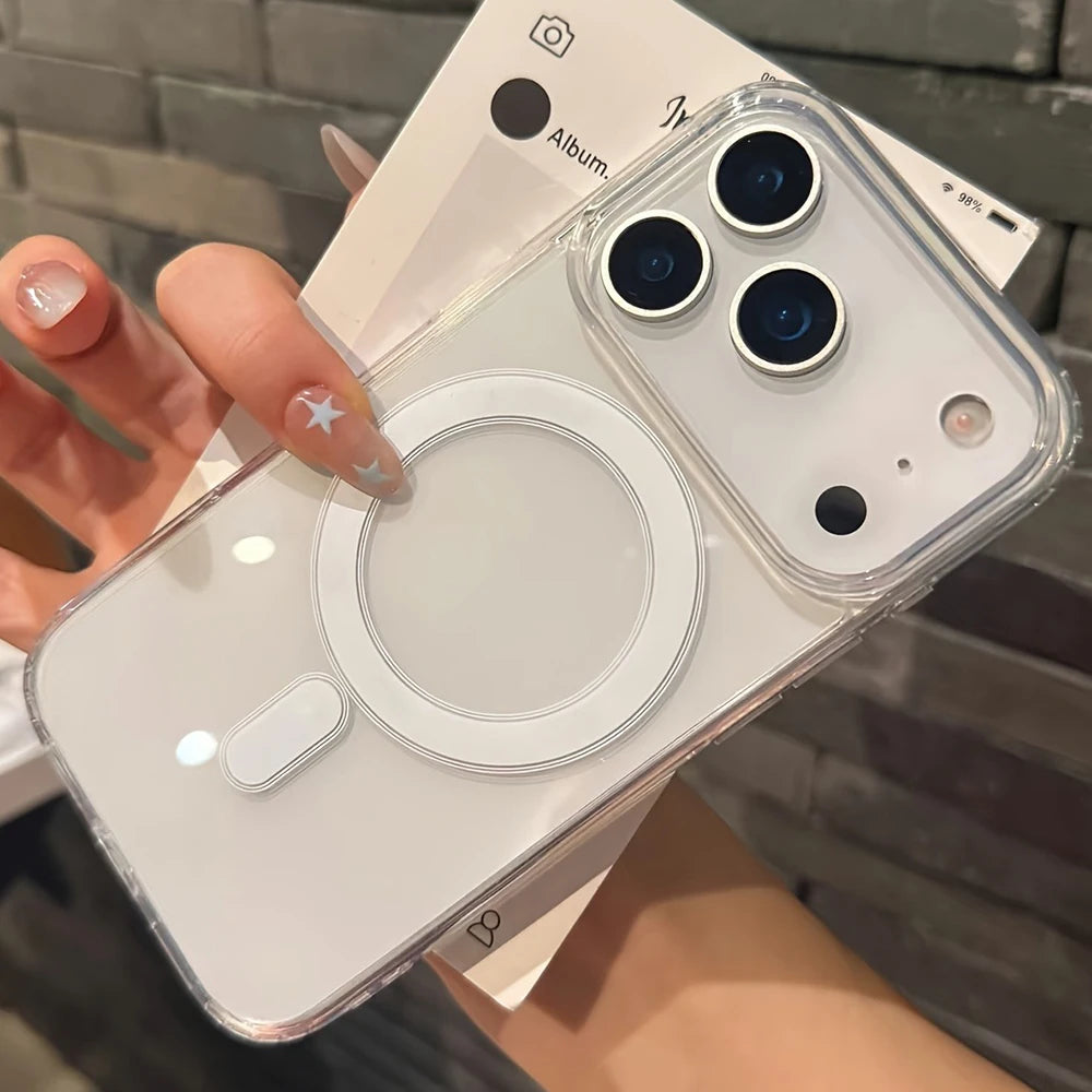 Magsafe Transparent Magnetic Case For iPhone