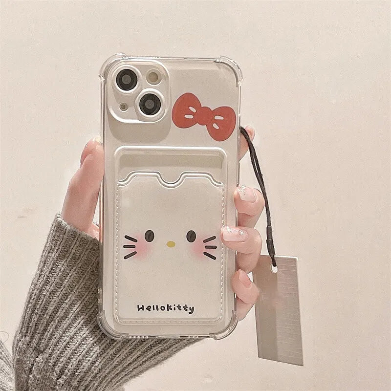 Hello Kitty Card Holder Clear Phone Case