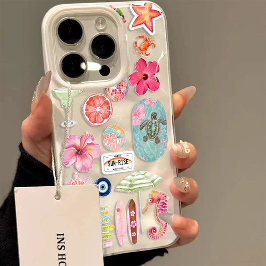 Ocean Flower Turtle Phone Case