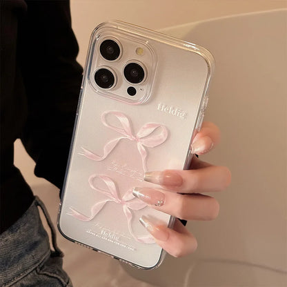 Pink Bow Clear Silicone Phone Case