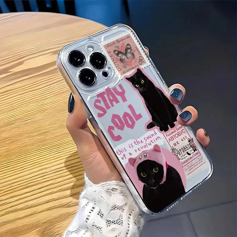 Black Cat Transparent Phone Case