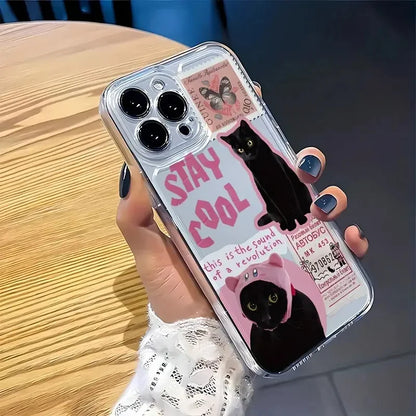 Black Cat Transparent Phone Case