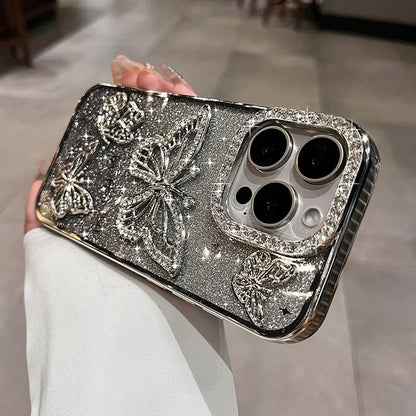 Diamond Butterfly Transparent Phone Case
