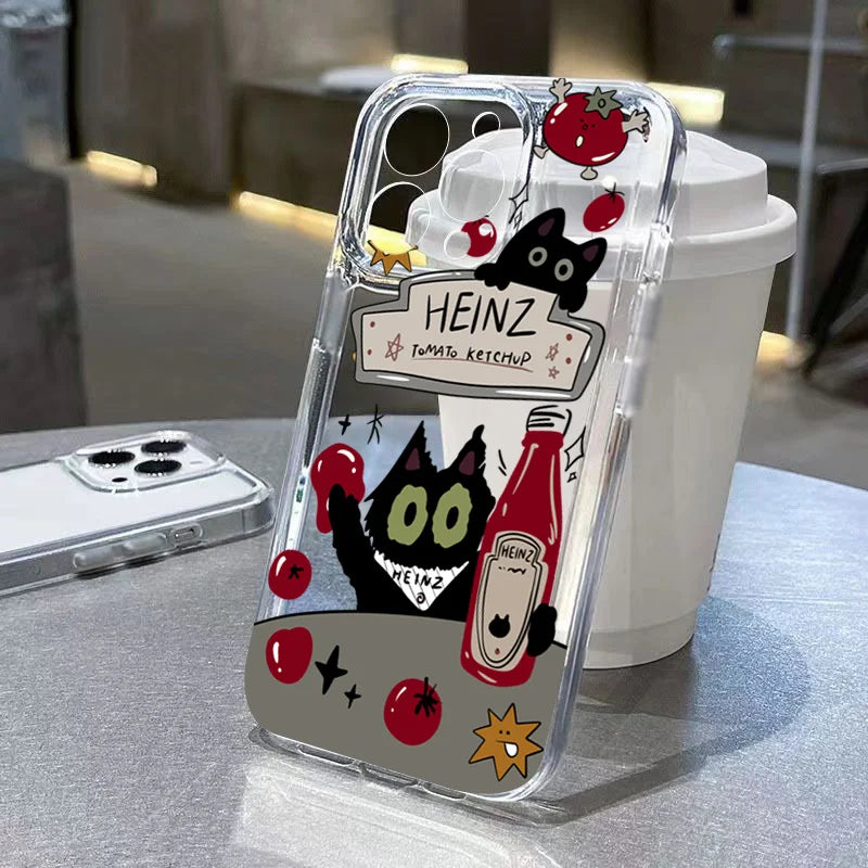 Black Cat Transparent Phone Case