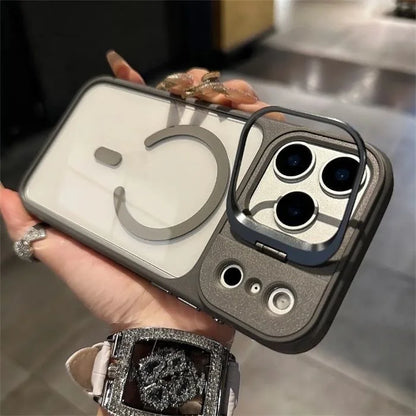 Transparent Magnetic Bracket Phone Case