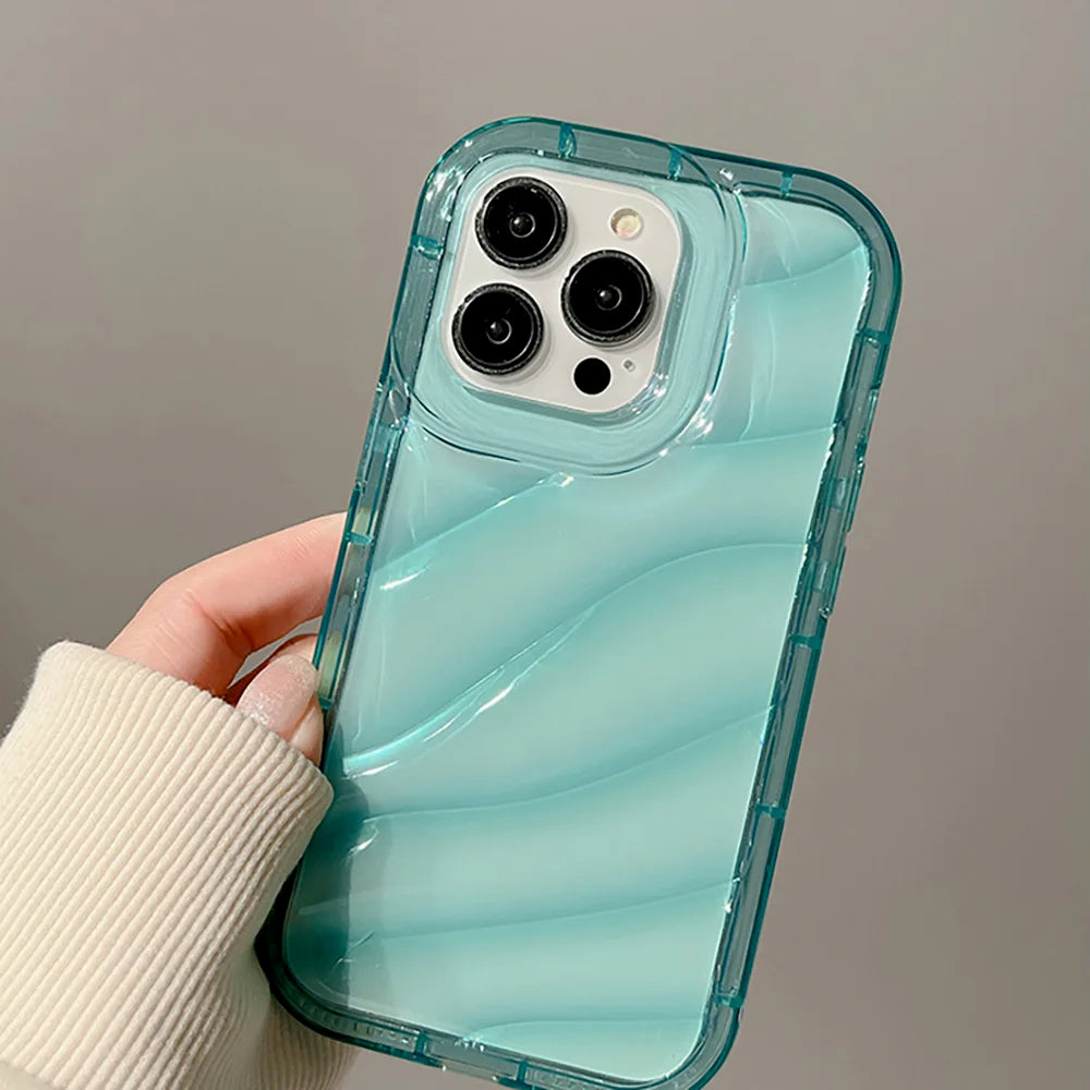 Transparent Wavy Texture Silicone Phone Case
