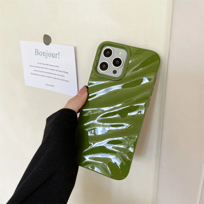Electroplated 3D Wave Glossy TPU Phone Case