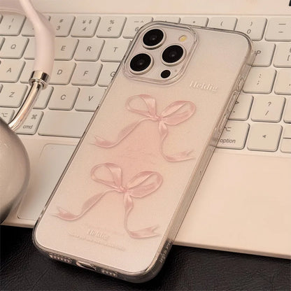 Pink Bow Clear Silicone Phone Case