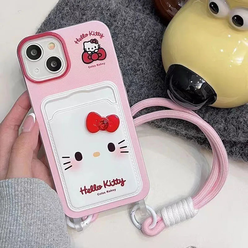 Hello Kitty Bowknot Card Holder Phone Case
