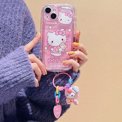 Hello Kitty Kuromi 3D Dog Chain Phone Case