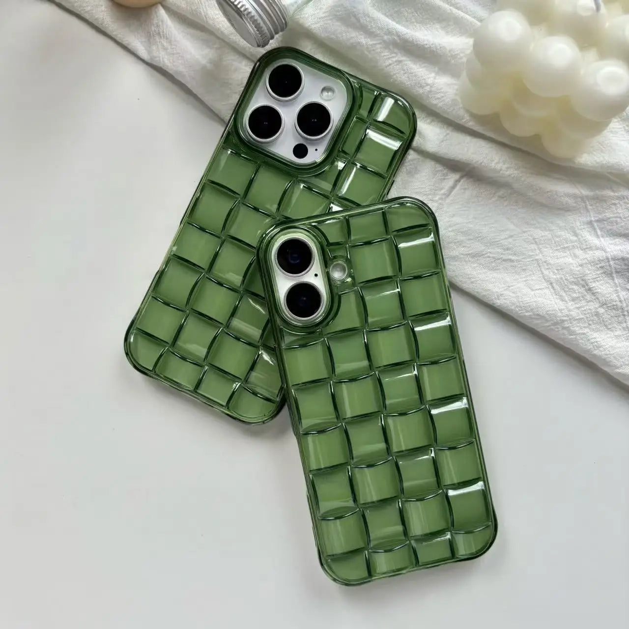 Green Woven Plaid Phone Case