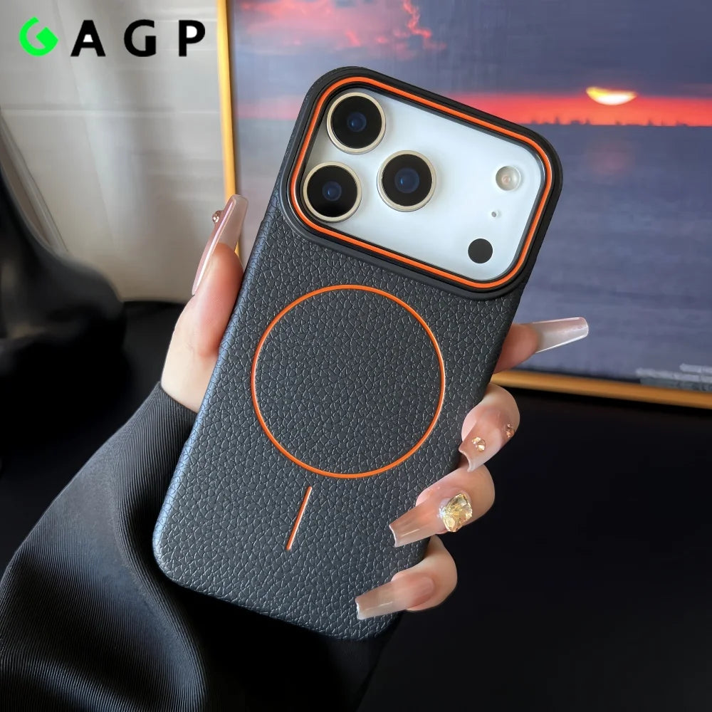 Lichee Pattern Magnetic Case