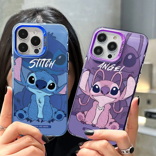 Stitch & Angel Lens Circle Phone Case