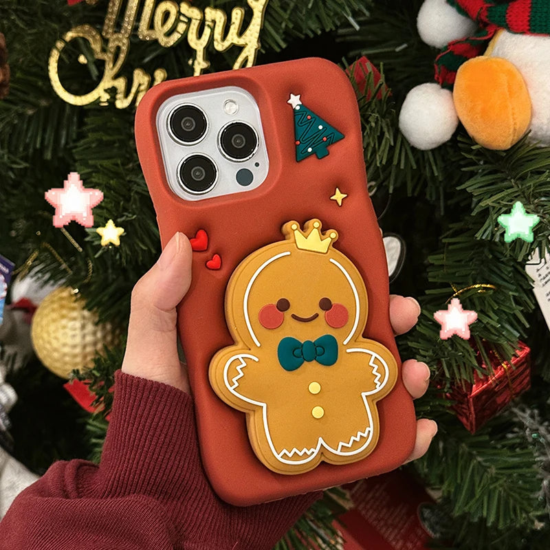 Red Christmas Gingerbread Man Phone Case