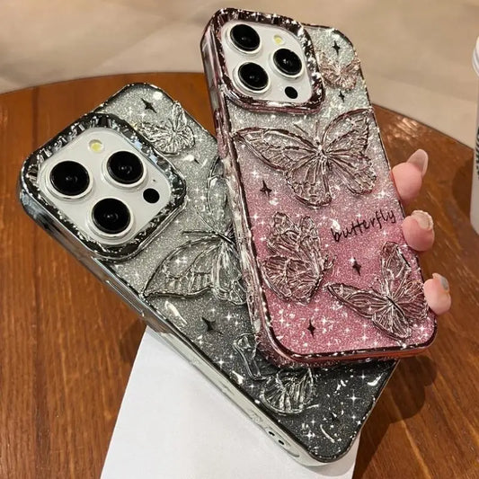 Glitter Butterfly Quicksand Phone Case