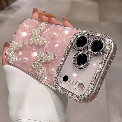 Diamond Butterfly Clear Phone Case