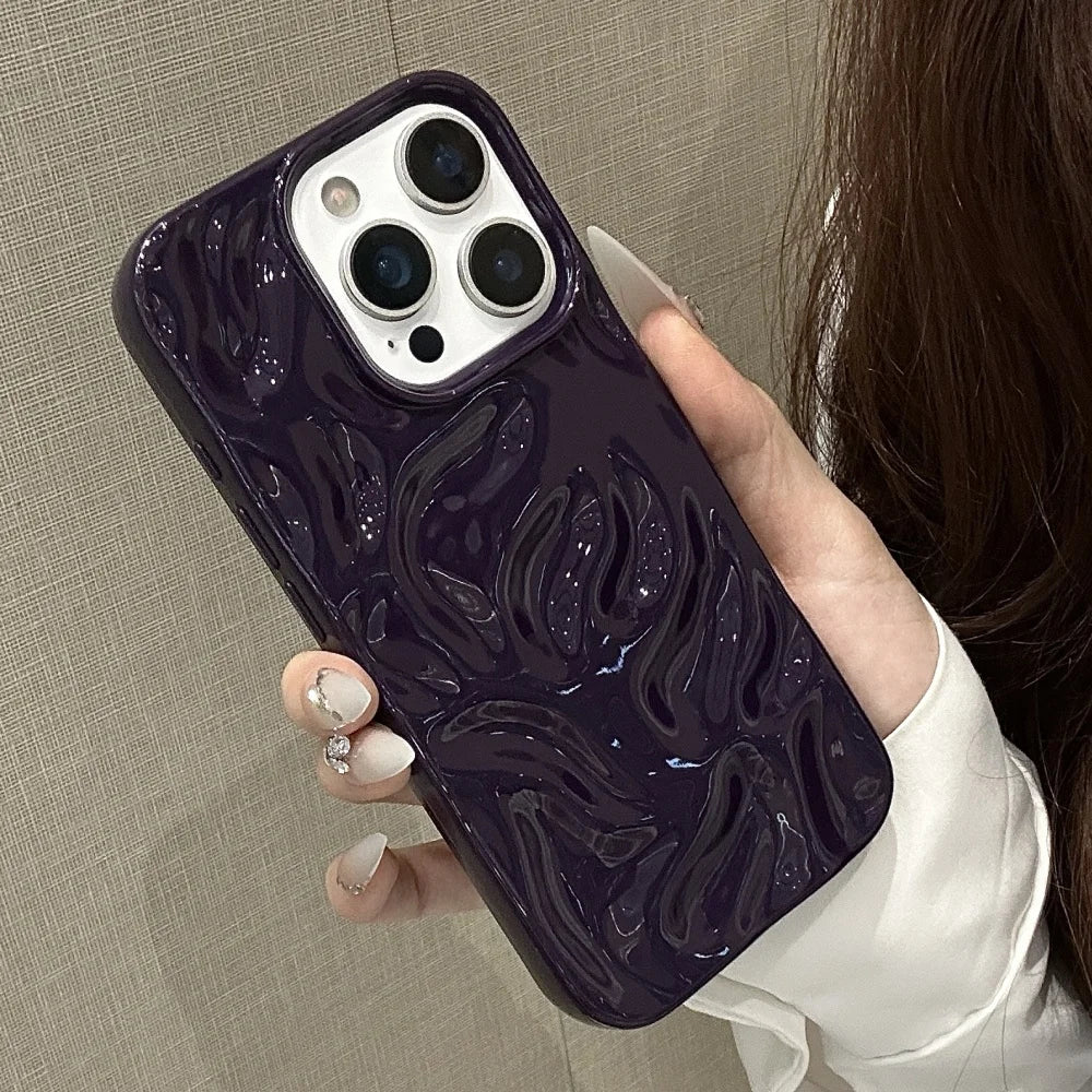Electroplated 3D Wave Glossy Phone Case