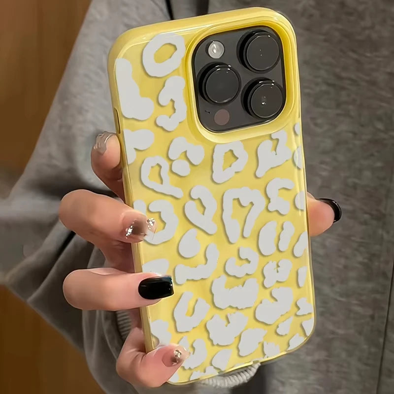 White Leopard Print Phone Case