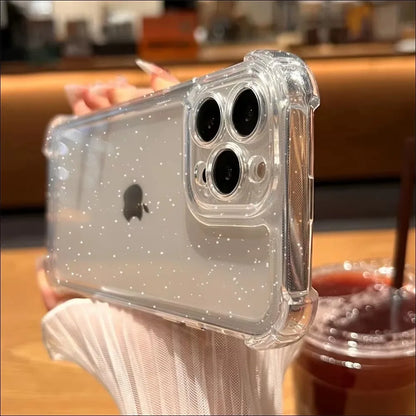 Glitter Clear Silicone Case For iPhone