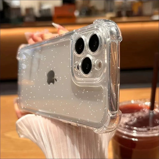 Glitter Clear Silicone Case For iPhone