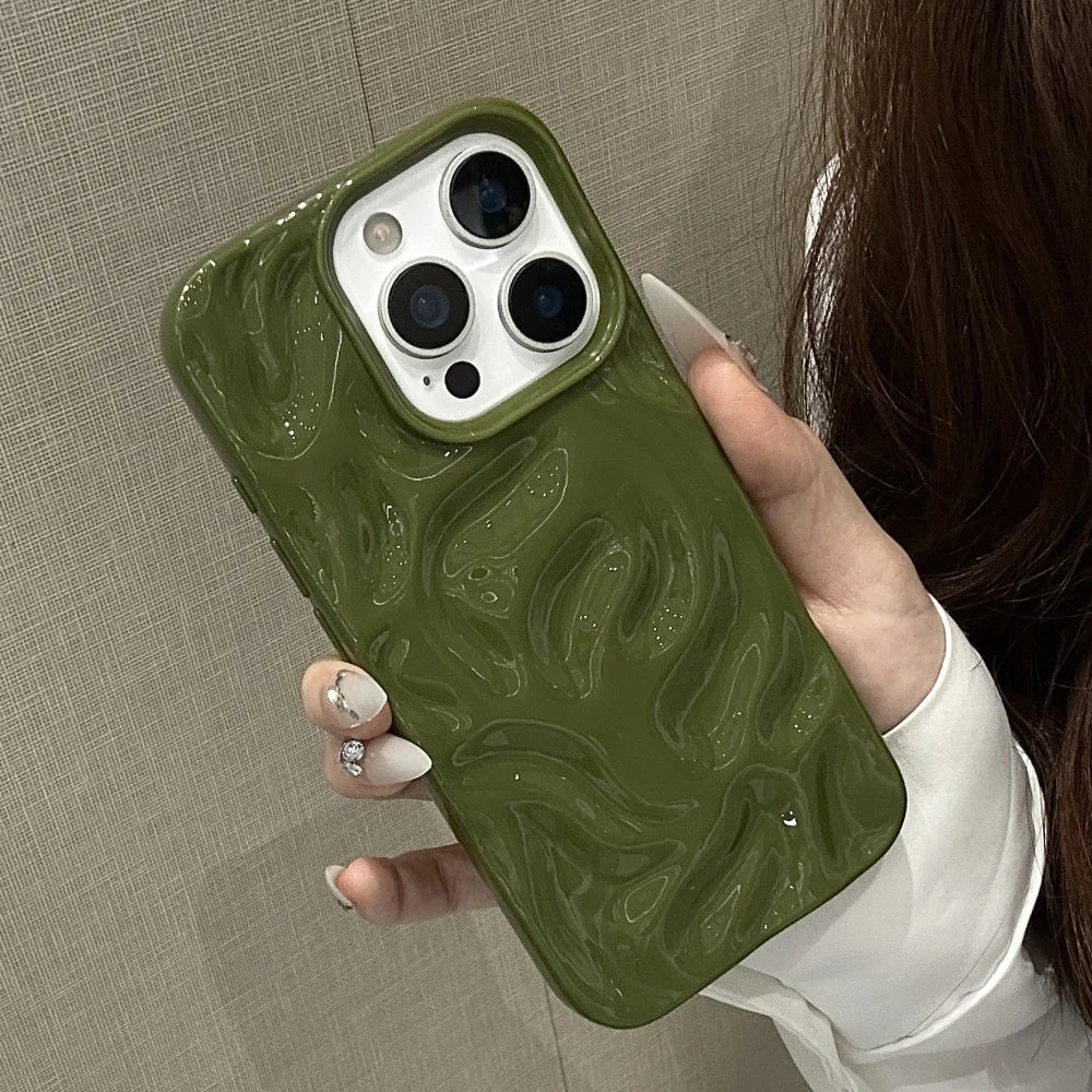Electroplated 3D Wave Glossy Phone Case