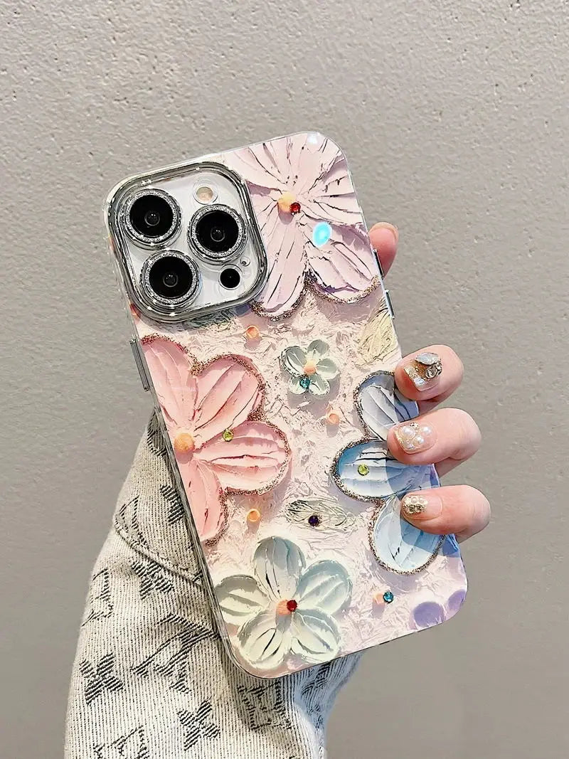 Flowers Glitter Phone Case