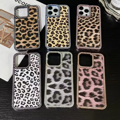 Leopard Print Diamond Phone Case