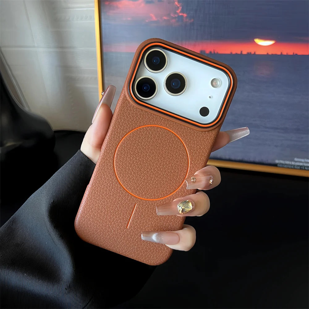 Frosted Lichee Pattern Magnetic Phone Case