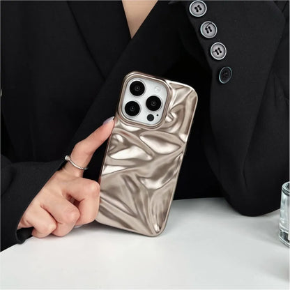 Matte Silver Water Ripple Shockproof Phone Case