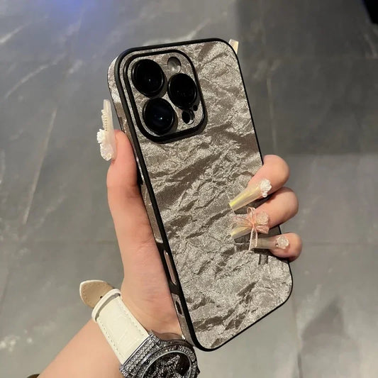 Leather Snow Mountain Pattern Phone Case