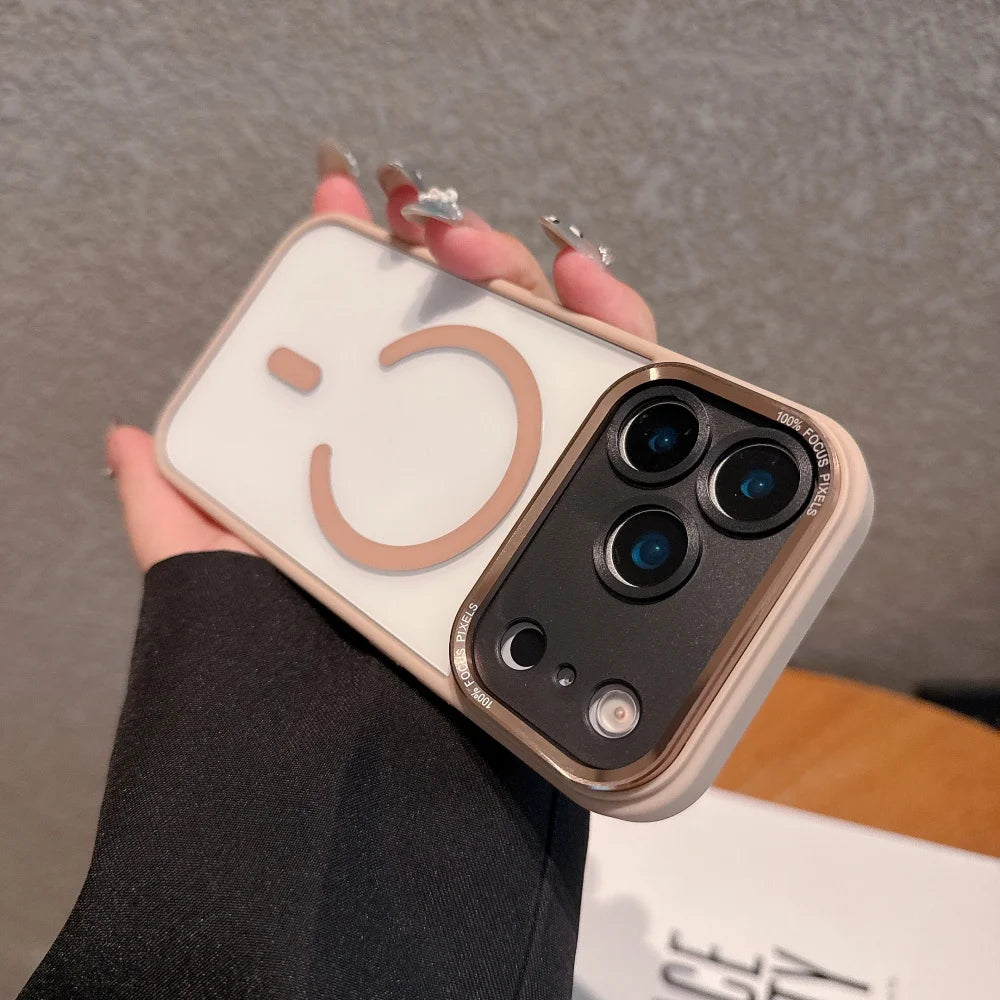 Transparent Magnetic Plating Camera Protection Case iPhone