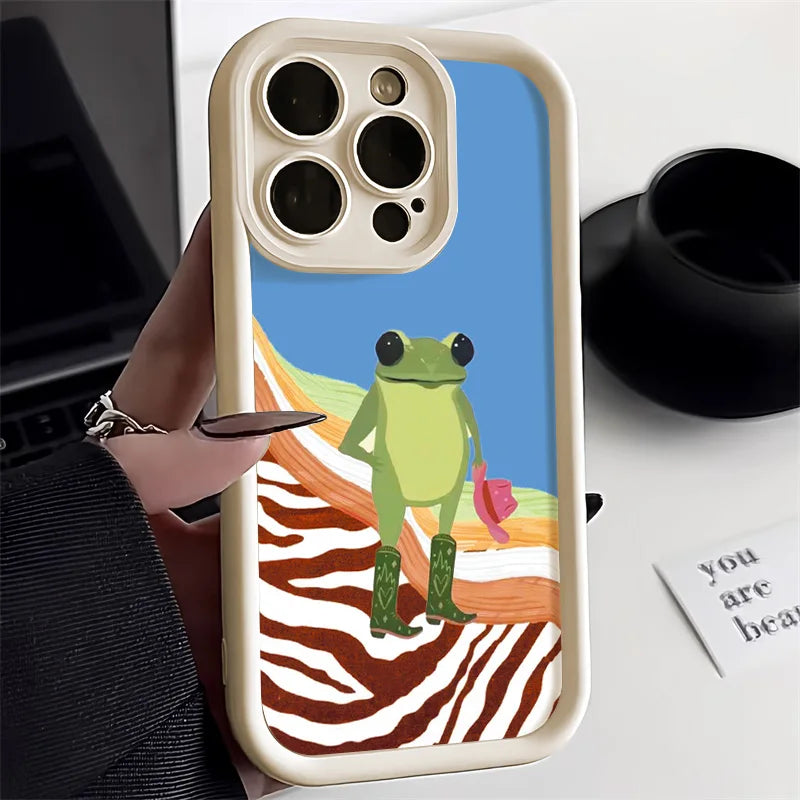 Cute Flower Frog Strawberry Phone Case