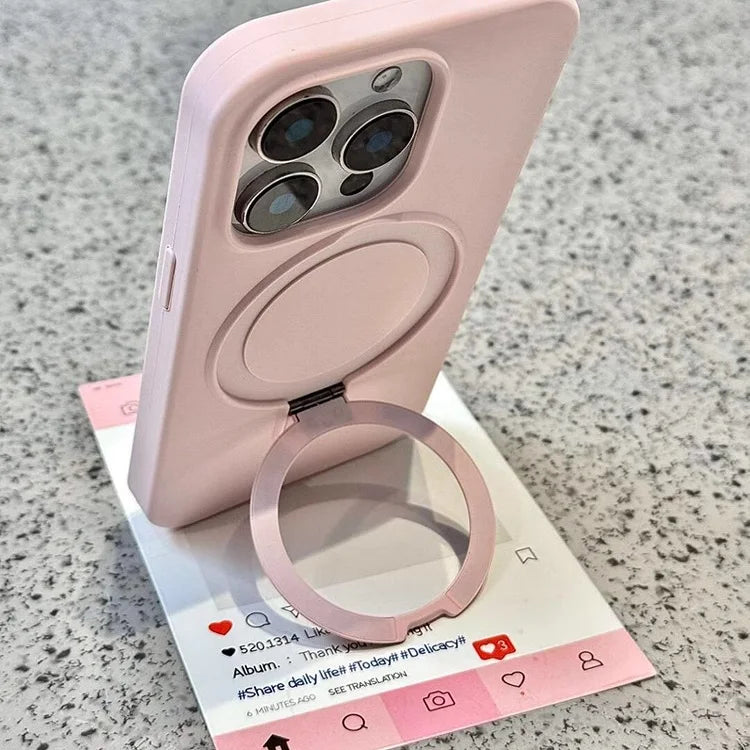 Liquid Silicone Magnetic Ring Holder Phone Case