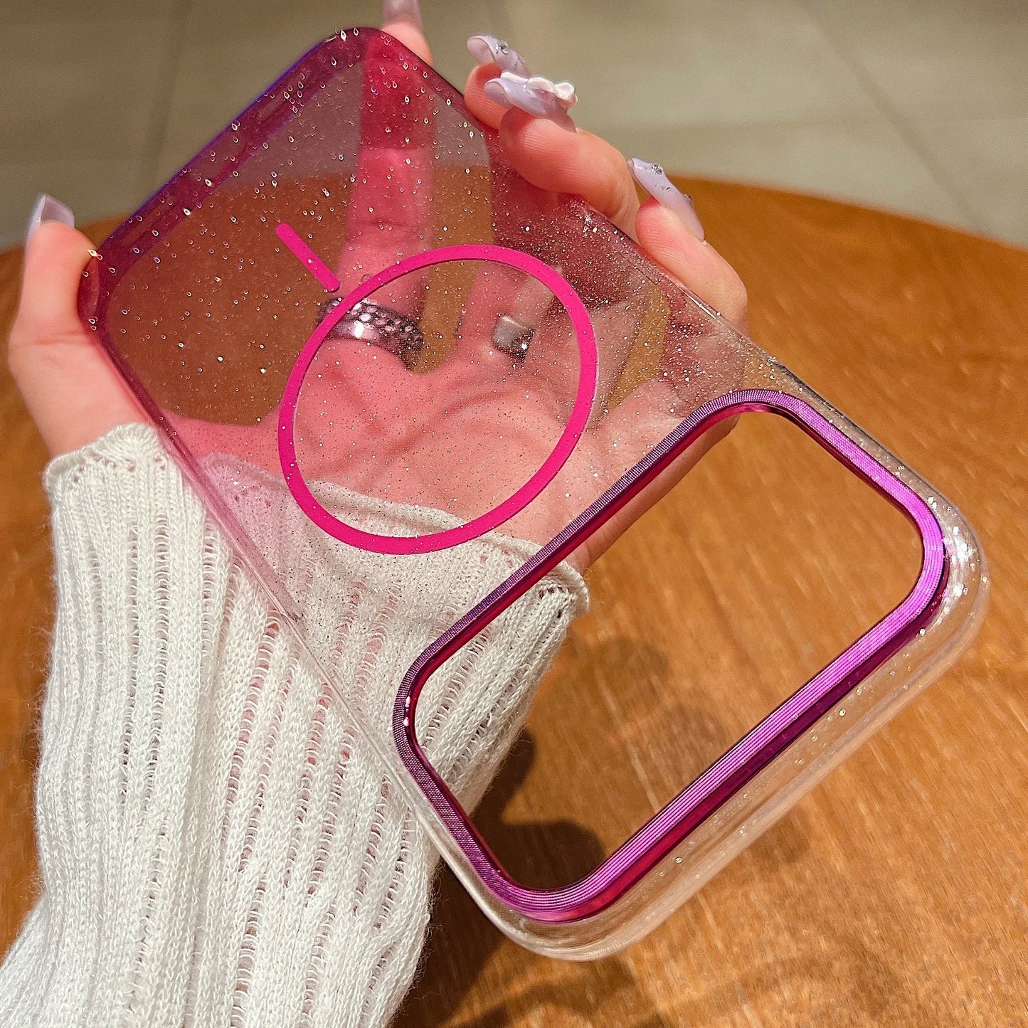 Gradient Glitter Magnetic Phone Case