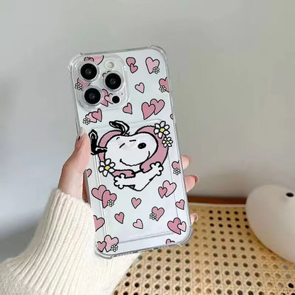 Cute Snoopy Card Holder Phone Case