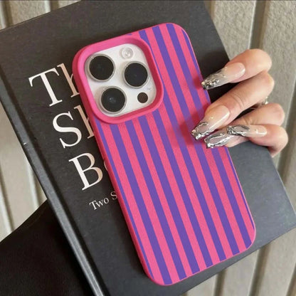 Colorful Striped Minimalist Silicone Case iPhone