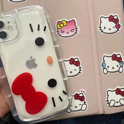 Hello Kitty Face Red Bow Strap Case iPhone